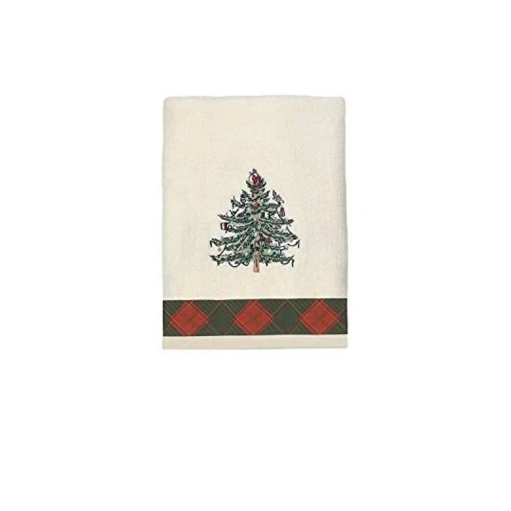 Spode Christmas Tree Tartan Collection Hand Towel Ivory